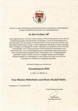 Urkunde_Fassadenpreis_2014